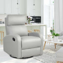 Recliner Chair Swivel Rocker Manual Single Sofa Lounger with Footrest-Gray