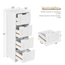 Free-Standing Side Storage Organizer with 4 Drawers-White