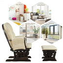 Baby Nursery Relax Rocker Rocking Chair Glider and Ottoman Set-Beige