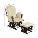 Baby Nursery Relax Rocker Rocking Chair Glider and Ottoman Set-Beige