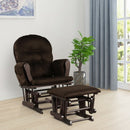 Baby Nursery Relax Rocker Rocking Chair Glider and Ottoman Set-Brown
