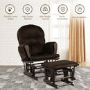 Baby Nursery Relax Rocker Rocking Chair Glider and Ottoman Set-Brown