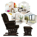 Baby Nursery Relax Rocker Rocking Chair Glider and Ottoman Set-Brown