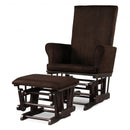 Baby Nursery Relax Rocker Rocking Chair Glider & Ottoman Set-Coffee