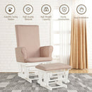 Baby Nursery Relax Rocker Rocking Chair Glider & Ottoman Set-Pink