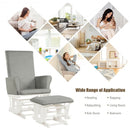 Baby Nursery Relax Rocker Rocking Chair Glider & Ottoman Set-Gray