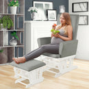 Wooden Baby Nursery Glider and Ottoman Cushion Set-Gray