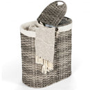 Handwoven Laundry Hamper Basket with 2 Removable Liner Bags-Gray