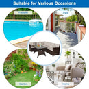 3 Pieces Rattan Sofa Set with Cushions for Patio  Garden  Lawn