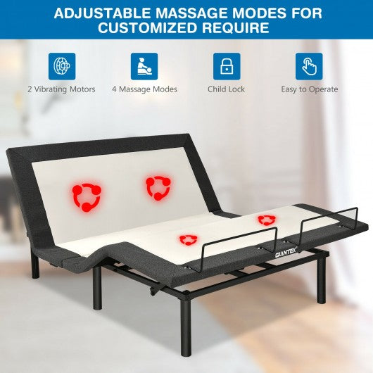 Queen Size Adjustable Bed Base Electric Bed Frame with Massage Modes