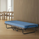 Portable Folding Bed with Foam Mattress and Sturdy Metal Frame Made in Italy-Navy