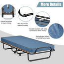 Portable Folding Bed with Foam Mattress and Sturdy Metal Frame Made in Italy-Navy