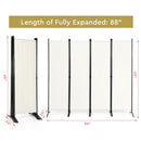 4-Panel  Room Divider with Steel Frame-White