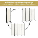 4-Panel  Room Divider with Steel Frame-White