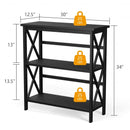 3-Tier Bookshelf Wooden Open Storage Bookcase for Home Office-Black