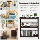 3-Tier Bookshelf Wooden Open Storage Bookcase for Home Office-Coffee