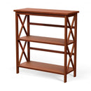 3-Tier Bookshelf Wooden Open Storage Bookcase for Home Office-Natural