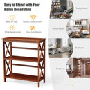 3-Tier Bookshelf Wooden Open Storage Bookcase for Home Office-Natural