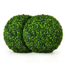 2 Pieces 15.7" Artificial Boxwood Topiary UV Protected Indoor Outdoor Balls