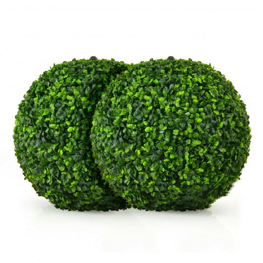 2 Pieces 15.7" Artificial Boxwood Topiary UV Protected Indoor Outdoor Balls