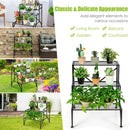 3-Tier Metal Plant Rack Garden Shelf in Stair Style