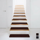 15 Pieces 30" x 8" Slip-resistant Soft Stair Treads Carpet-Brown