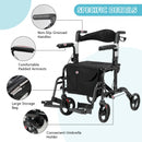 Folding Rollator Walker with Seat and Wheels Supports up to 300 lbs-Black