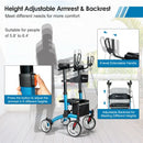 2-in-1 Multipurpose Rollator Walker with Large Seat-Blue