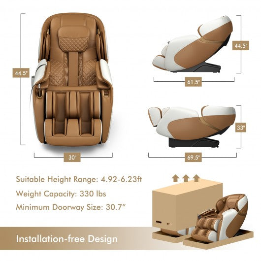 Full Body Zero Gravity Massage Chair Recliner with SL Track-Coffee