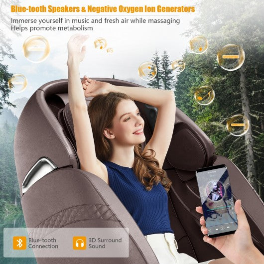 Electric Zero Gravity Massage Chair with SL Track-Brown