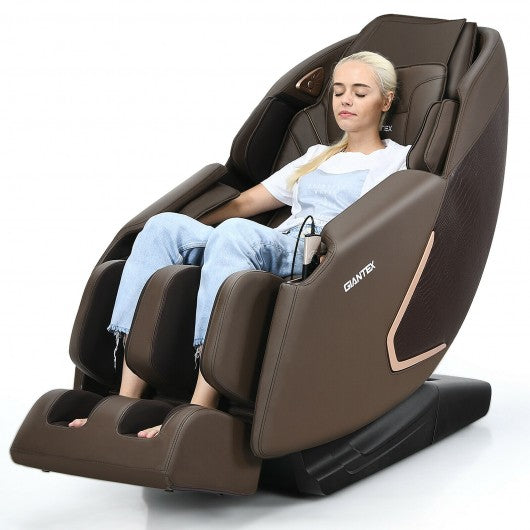 Full Body Zero Gravity Massage Chair with SL Track Heat Installation-free-Brown