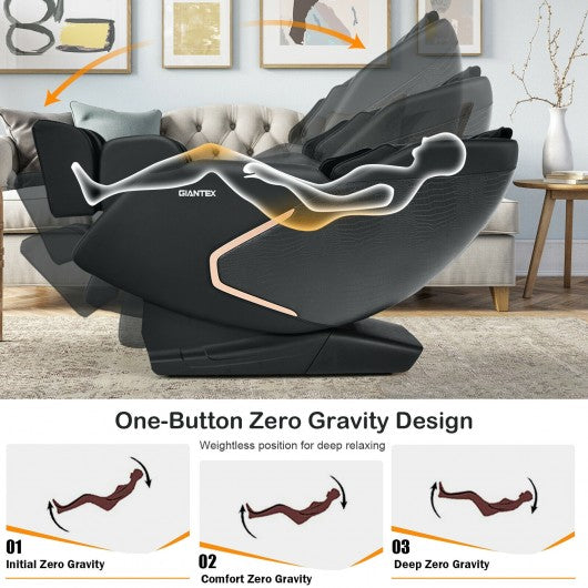 Full Body Zero Gravity Massage Chair with SL Track Heat Installation-free-Black
