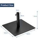 Steel Heavy Duty Patio Market Umbrella Base with 3 Adapters for Backyard