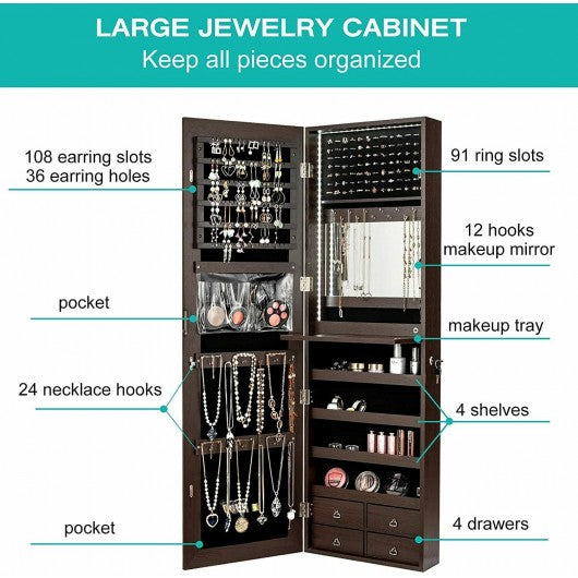 Multipurpose Storage Cabinet with 4 Drawers-Brown