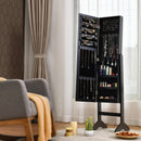 Attractive Rectangle Mirrored Jewelry Cabinet-Black