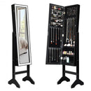 Attractive Rectangle Mirrored Jewelry Cabinet-Black