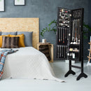 Attractive Rectangle Mirrored Jewelry Cabinet-Black