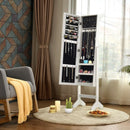 Attractive Rectangle Mirrored Jewelry Cabinet-White