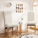 Set of 2 Dining Chairs with Rubber Wood Legs-Beige