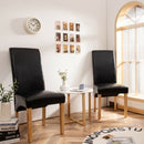 Set of 2 Dining Chairs with Rubber Wood Legs-Black