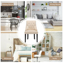 Modern Upholstered Button-Tufted Dining Chair with Naild Trim-Beige