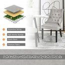 Modern Upholstered Button-Tufted Dining Chair with Naild Trim-Gray
