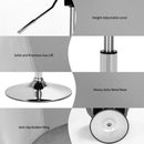 360 Degree Swivel Makeup Stool Accent Chair with Round Back and Metal Base -Gray