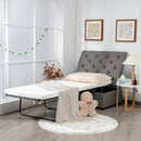 Folding Ottoman Sleeper Bed with Mattress for Guest Bed and Office Nap-Gray