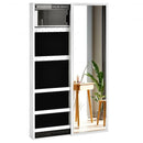 Wall Mounted Jewelry Full-Length Mirror Slide Cabinet Armoire-White
