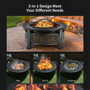 Outdoor Fireplace with BBQ Grill and High-temp Resistance Finish