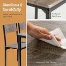 4 Pieces Rustic Dining Table Set with 2 Chairs and Bench-Gray