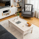 47" Lift Top Coffee Table with Hidden Compartment and Drawers-White