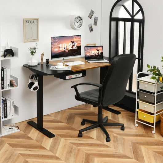 55" x28" Electric Standing Desk with USB Port Black-Black