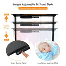 55" x28" Electric Standing Desk with USB Port Black-Black